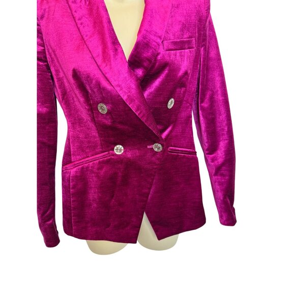 Veronica Beard Elam Dickey Velvet Crystal Blazer Fushia - Size 0 - Picture 5 of 11